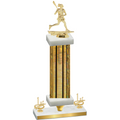 Premium Single Gold Glacier First Place Lacrosse Trophy