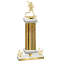 Premium Single Gold Glacier Fourth Place Lacrosse Trophy