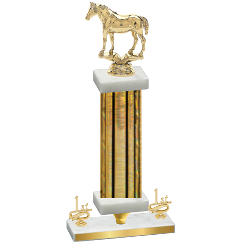 Premium Single Gold Glacier First Place Horses Trophy