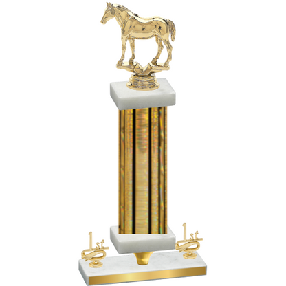 Premium Single Gold Glacier First Place Horses Trophy