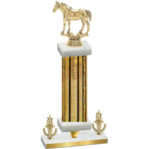 Premium Single Gold Glacier Victory Horses Trophy