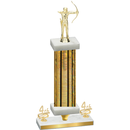 Premium Single Gold Glacier Fourth Place Archery Trophy