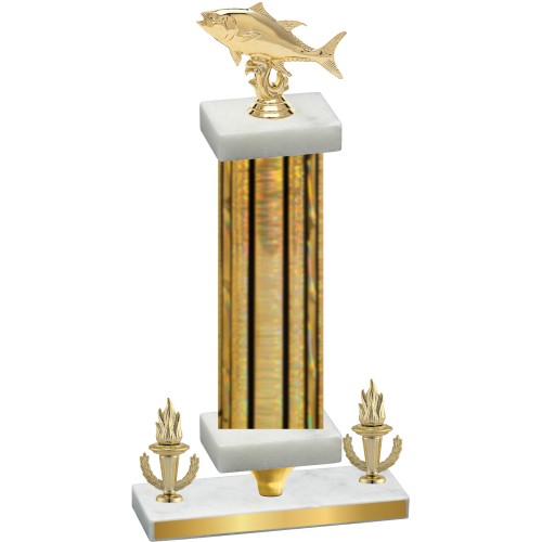Premium Single Gold Glacier Victory Fishing Trophy