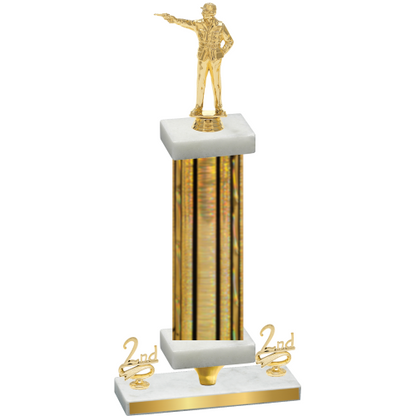 Premium Single Gold Glacier Second Place Shooter Trophy