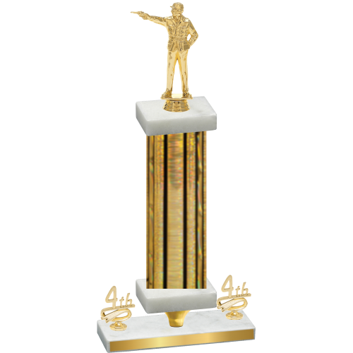 Premium Single Gold Glacier Fourth Place Shooter Trophy