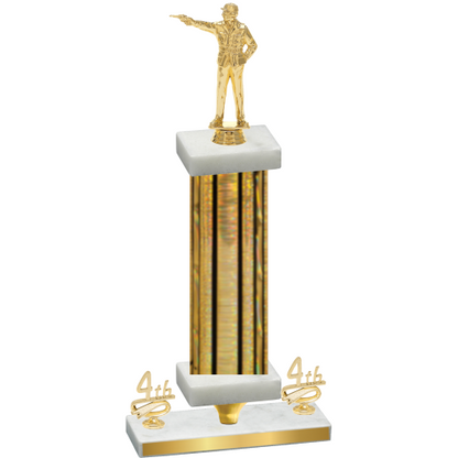 Premium Single Gold Glacier Fourth Place Shooter Trophy
