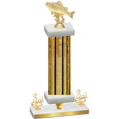 Premium Single Gold Glacier Third Place Fishing Trophy