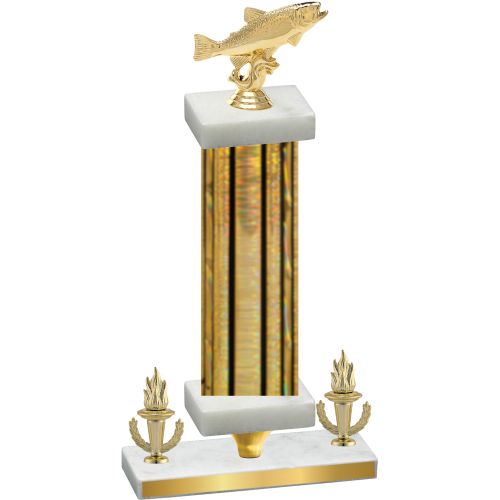 Premium Single Gold Glacier Victory Fishing Trophy