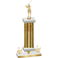 Premium Single Gold Glacier Second Place Golf Trophy