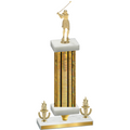 Premium Single Gold Glacier Victory Golf Trophy