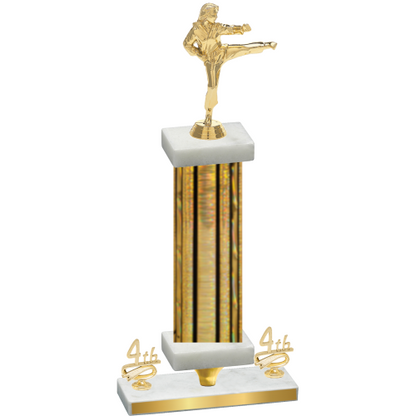 Premium Single Gold Glacier Fourth Place Karate Trophy