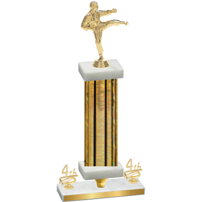 Premium Single Gold Glacier Fourth Place Karate Trophy