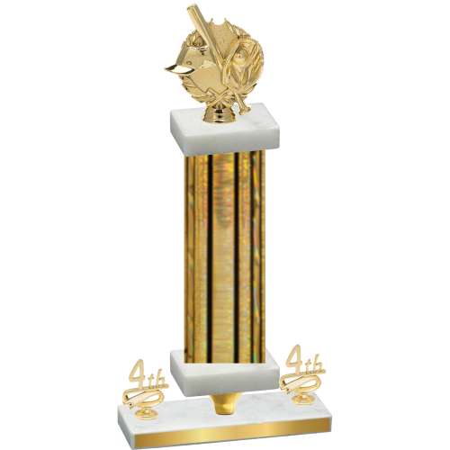 Premium Single Gold Glacier Fourth Place Baseball Trophy