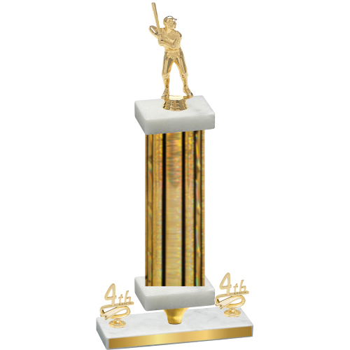 Premium Single Gold Glacier Fourth Place Baseball Trophy