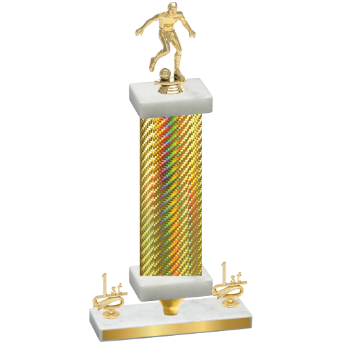 Premium Single Gold Carbon Fiber First Place Soccer Trophy