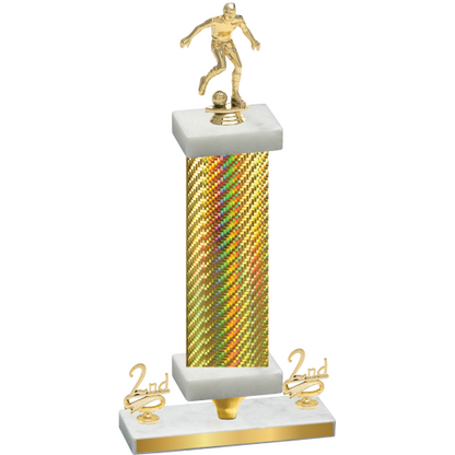 Premium Single Gold Carbon Fiber Second Place Soccer Trophy