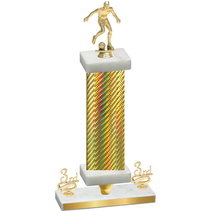Premium Single Gold Carbon Fiber Third Place Soccer Trophy