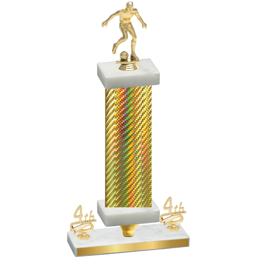 Premium Single Gold Carbon Fiber Fourth Place Soccer Trophy