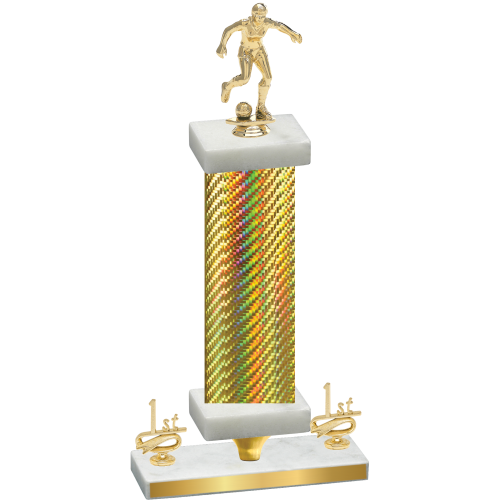 Premium Single Gold Carbon Fiber First Place Soccer Trophy