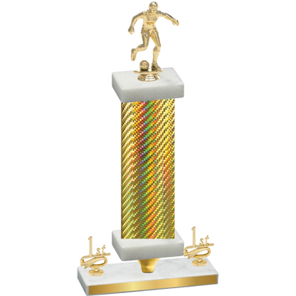 Premium Single Gold Carbon Fiber First Place Soccer Trophy