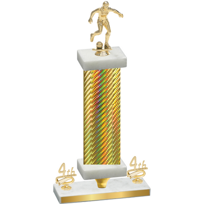 Premium Single Gold Carbon Fiber Fourth Place Soccer Trophy