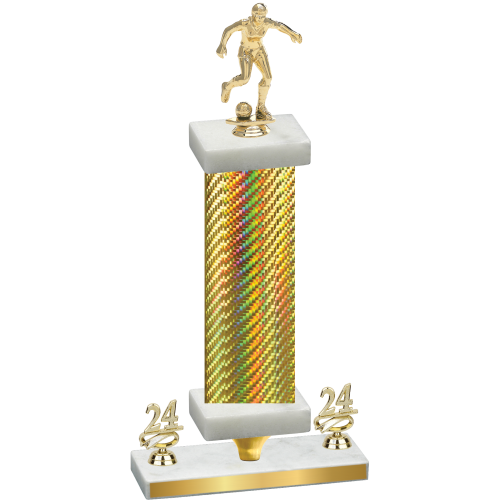 Premium Single Gold Carbon Fiber Year Soccer Trophy