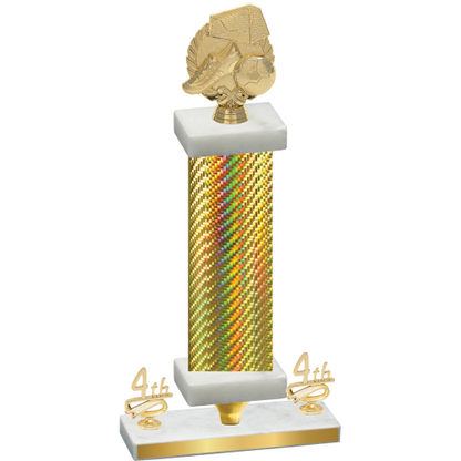 Premium Single Gold Carbon Fiber Fourth Place Soccer Trophy