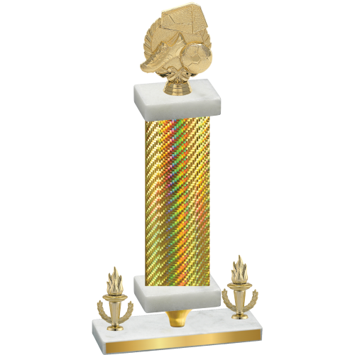 Premium Single Gold Carbon Fiber Victory Soccer Trophy