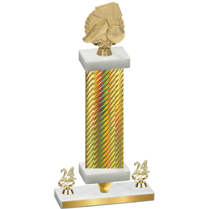 Premium Single Gold Carbon Fiber Year Soccer Trophy