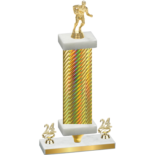 Premium Single Gold Carbon Fiber Year Rugby Trophy