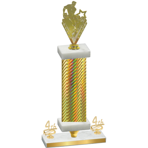Premium Single Gold Carbon Fiber Fourth Place Rugby Trophy