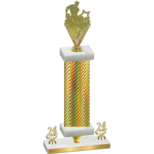 Premium Single Gold Carbon Fiber Year Rugby Trophy