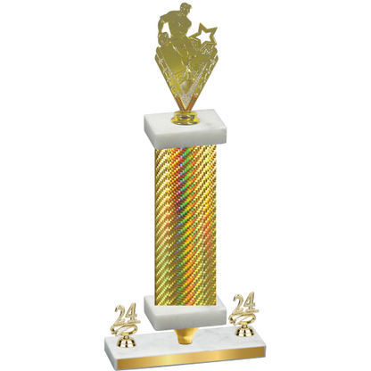 Premium Single Gold Carbon Fiber Year Rugby Trophy