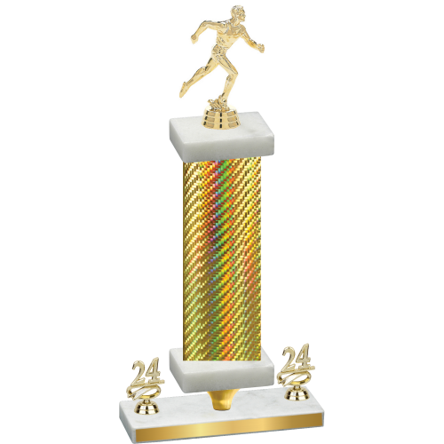 Premium Single Gold Carbon Fiber Year Running Trophy