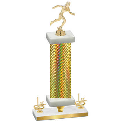 Premium Single Gold Carbon Fiber First Place Running Trophy