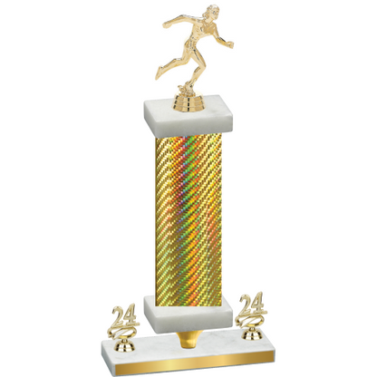 Premium Single Gold Carbon Fiber Year Running Trophy