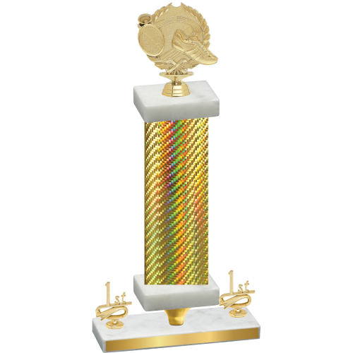 Premium Single Gold Carbon Fiber First Place Running Trophy