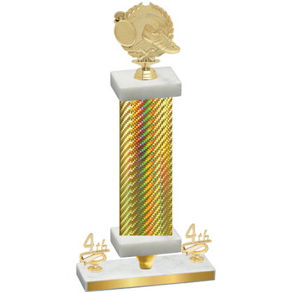 Premium Single Gold Carbon Fiber Fourth Place Running Trophy