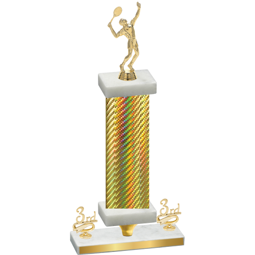 Premium Single Gold Carbon Fiber Third Place Tennis Trophy