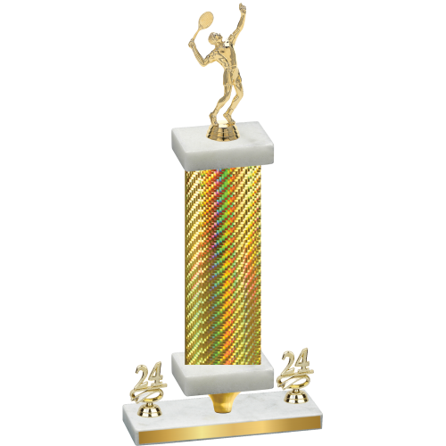 Premium Single Gold Carbon Fiber Year Tennis Trophy