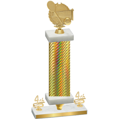 Premium Single Gold Carbon Fiber Fourth Place Tennis Trophy