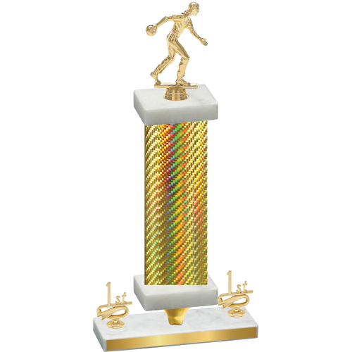 Premium Single Gold Carbon Fiber First Place Bowling Trophy