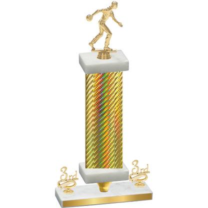 Premium Single Gold Carbon Fiber Third Place Bowling Trophy