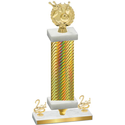 Premium Single Gold Carbon Fiber Second Place Bowling Trophy