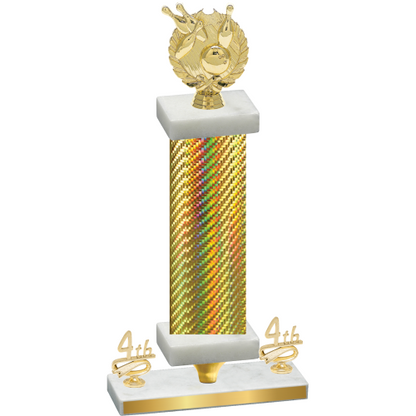 Premium Single Gold Carbon Fiber Fourth Place Bowling Trophy