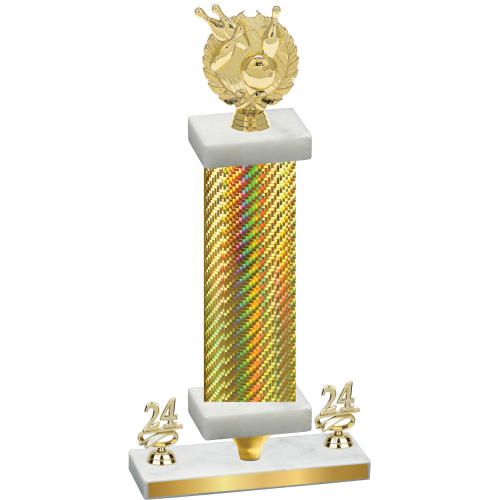 Premium Single Gold Carbon Fiber Year Bowling Trophy
