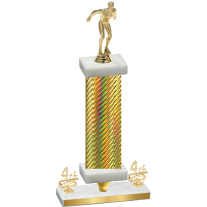 Premium Single Gold Carbon Fiber Fourth Place Swimming Trophy
