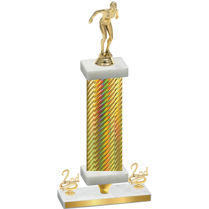 Premium Single Gold Carbon Fiber Second Place Tennis Trophy