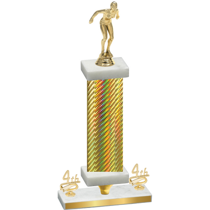 Premium Single Gold Carbon Fiber Fourth Place Tennis Trophy