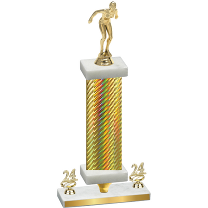 Premium Single Gold Carbon Fiber Year Tennis Trophy